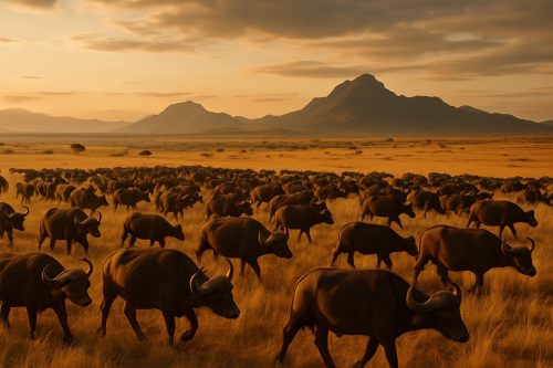 kidepo buffalo golden hour