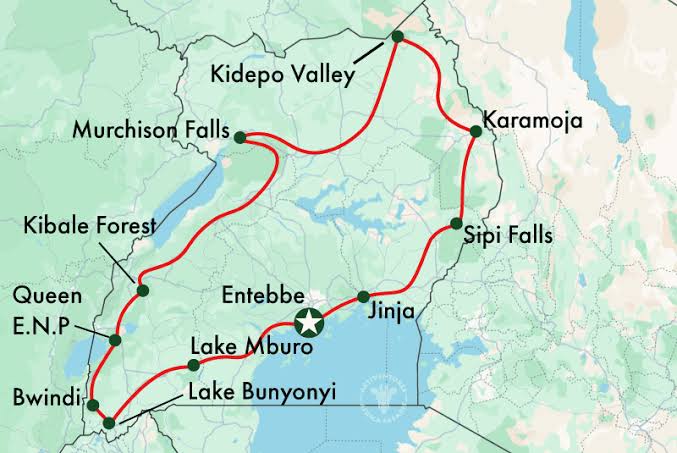 Ultimate Custom Uganda Safari Packages for Tourists in 2026/2027 9 Uganda safari travel route map