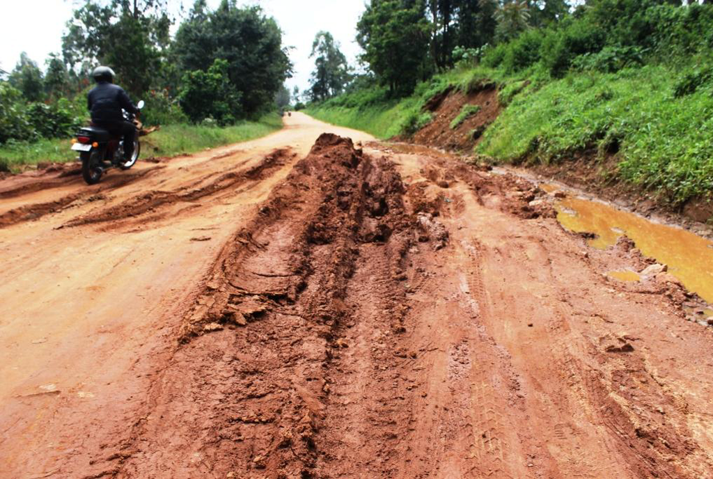 44 Rain damaged rural road in Uganda
