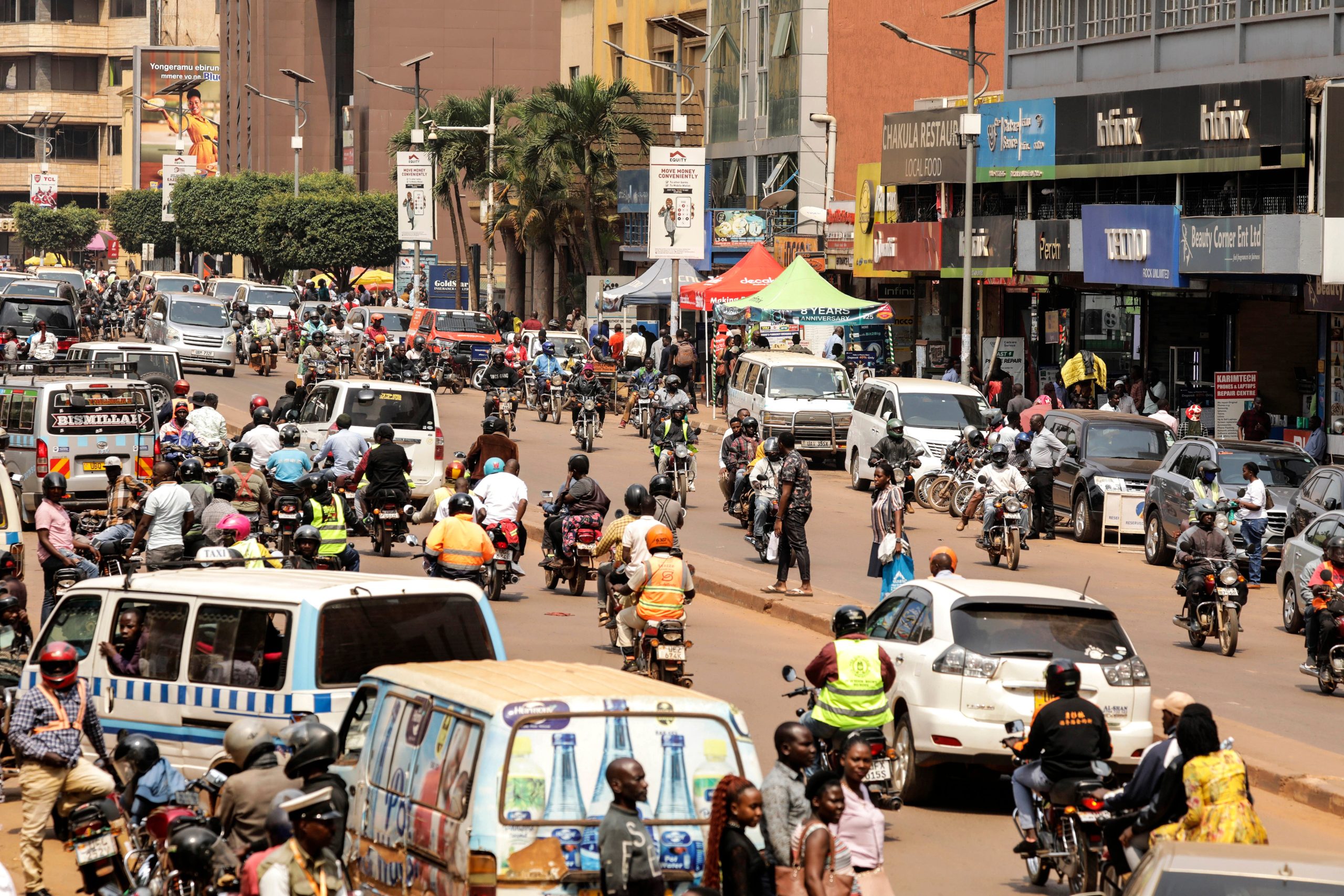 54 Kampala Traffic and Boda Boda Motorcycles