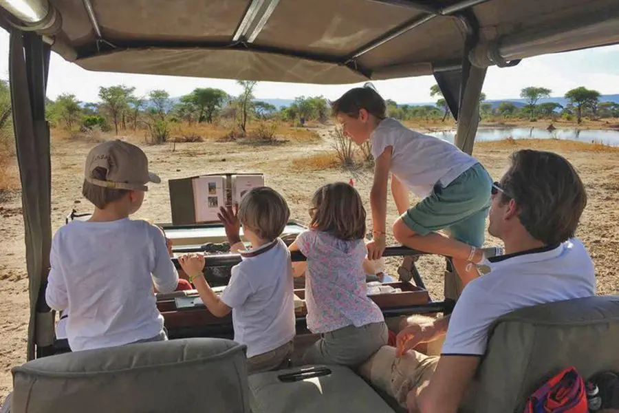 Serengeti Family Safari 1 Family with children on a private Tanzania safari game drive