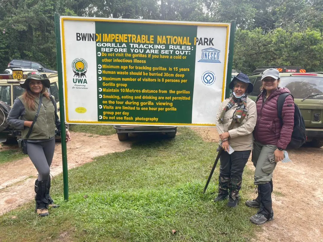 Best time for Gorilla trekking Uganda 13 Gorilla trekkers arriving at Bwindi Impenetrable National Park during the dry season in Uganda