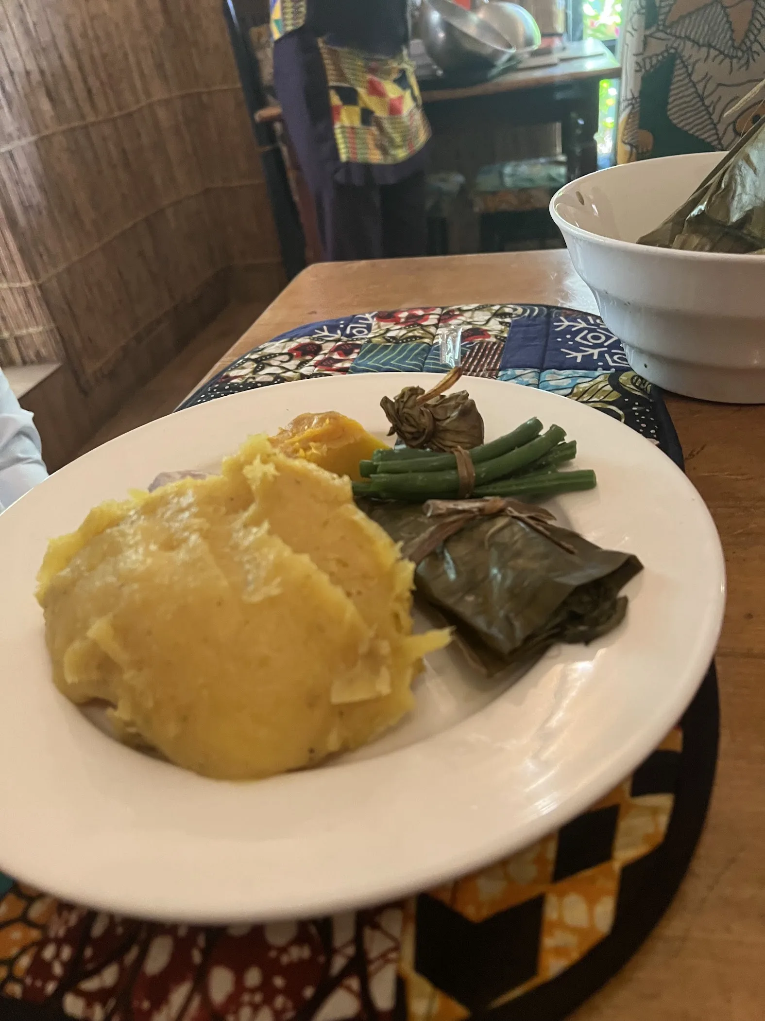 Uganda Food Guide 3 Cooked matooke served as part of a traditional Ugandan meal in Kampala