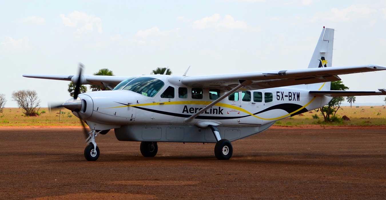 Ultimate Uganda Airport Guide: Best Travel Tips (2026/2027) 17 Aerolink safari aircraft at Kihihi Airstrip for travelers flying to Bwindi Impenetrable National Park for gorilla trekking in Uganda