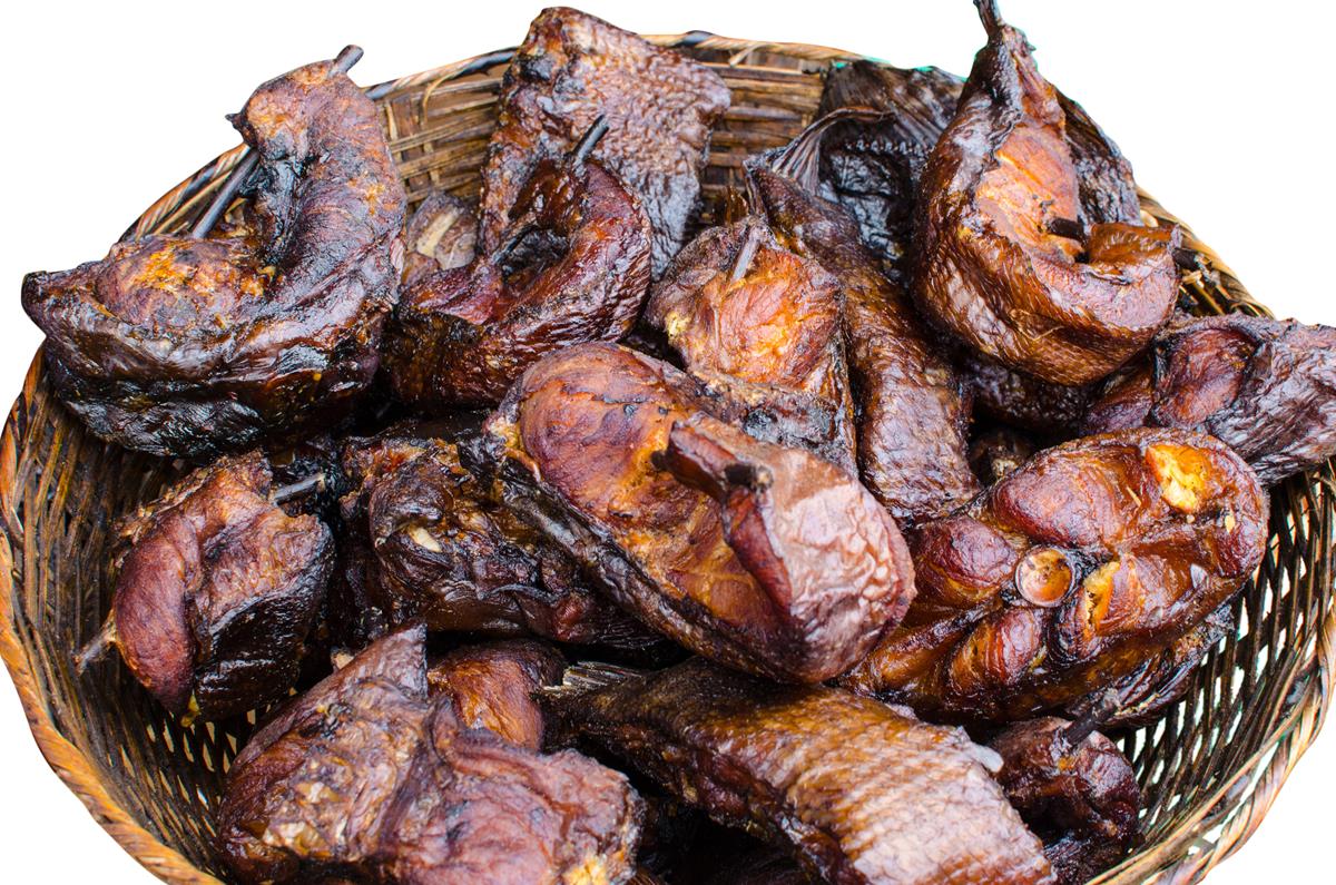 Uganda Food Guide 69 Pieces of traditionally smoked fish ready for cooking