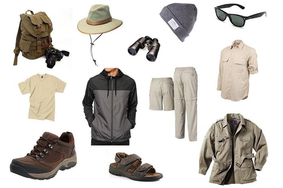 Volcanoes National Park Guide: Best Safari Tips in 2026/2027 7 Safari clothing and trekking essentials including hiking boots, rain jacket, hat, binoculars and backpack for Volcanoes National Park, Rwanda