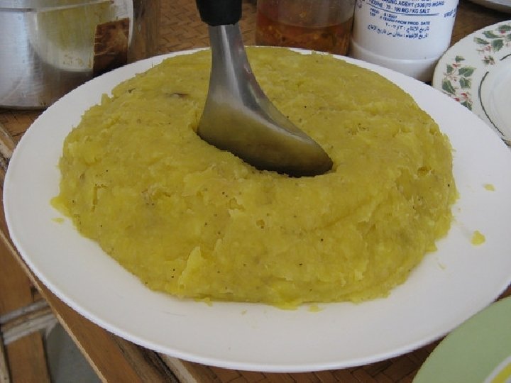 Uganda Food Guide 11 Steamed and mashed matooke served in Uganda