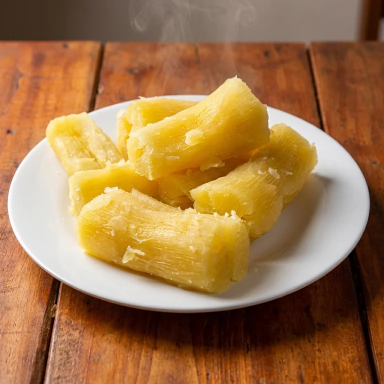 Uganda Food Guide 27 Boiled cassava pieces similar to the way cassava is served as a staple food